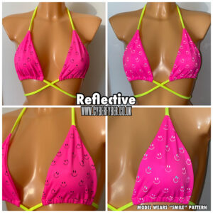 Premade - Reflective smile bikini top - S